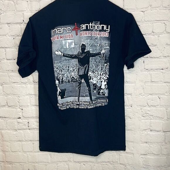 Marc Anthony Black Men’s Concert Short Sleeve Tshirt 2013 En Concierto Medium - Picture 3 of 4